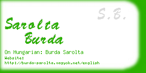 sarolta burda business card